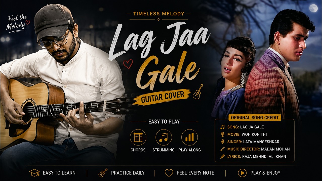 Lag Ja Gale Guitar Chords | लग जा गले | Woh Kaun Thi | Sadhana Shivdasani, Manoj Kumar | Guitar — Rhythm Music Academy